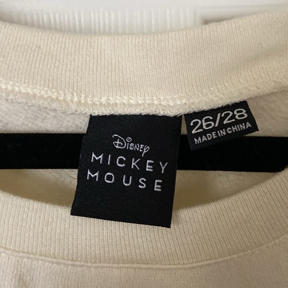 Disney Minnie Mouse Cream Autumn Fall Crewneck Lightweight Sweatshirt Size 26/28 - Picture 3 of 7